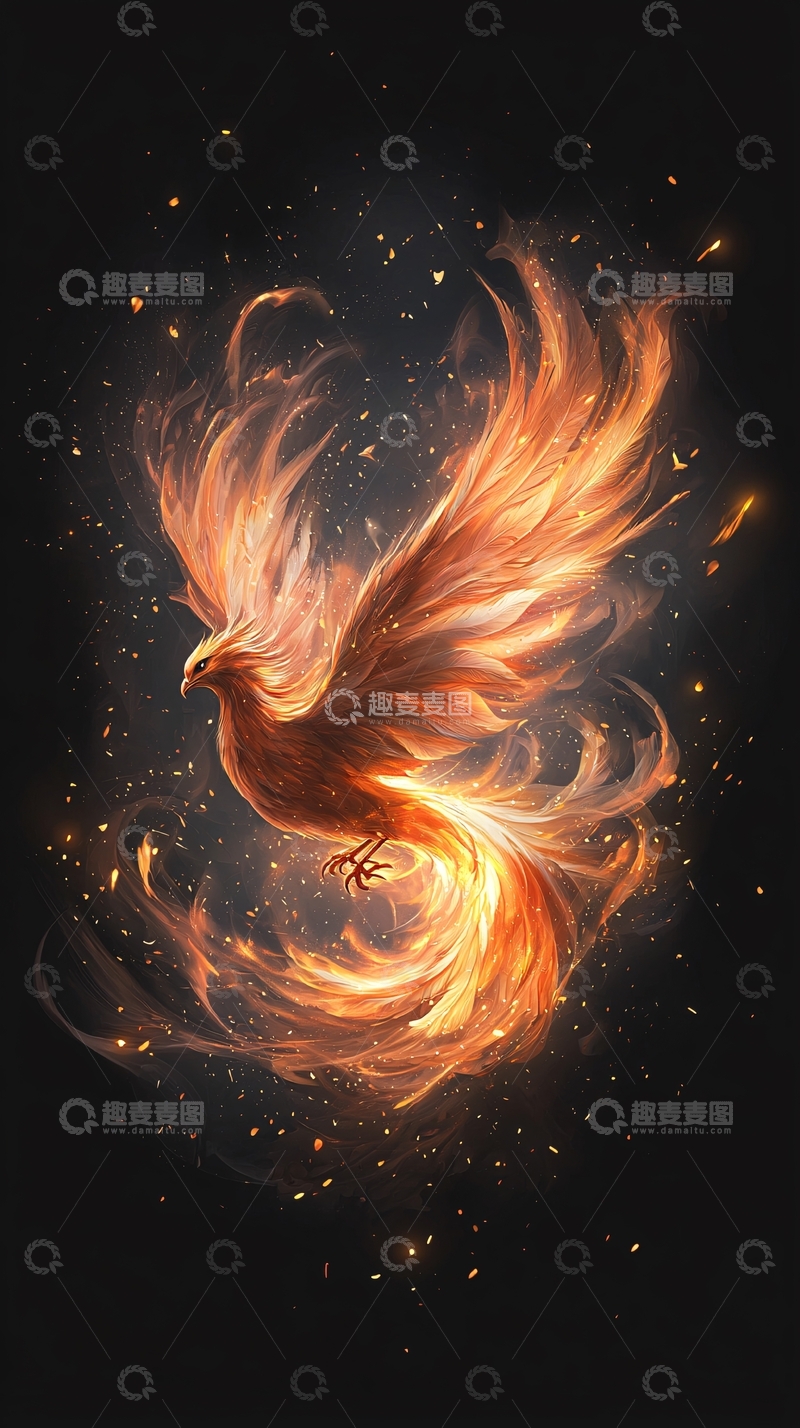 高清大图下载【趣麦麦图】火焰般燃烧的凤凰