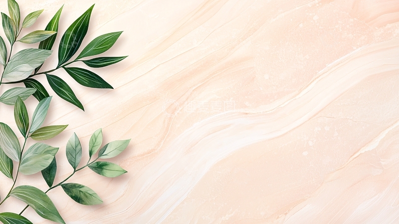 高清大图下载【趣麦麦图】清新淡雅的绿叶背景