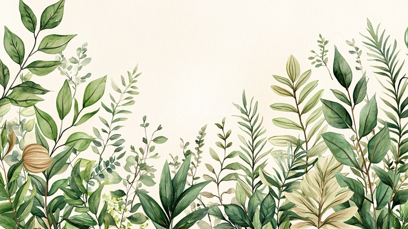 高清大图下载【趣麦麦图】绿色植物边框背景