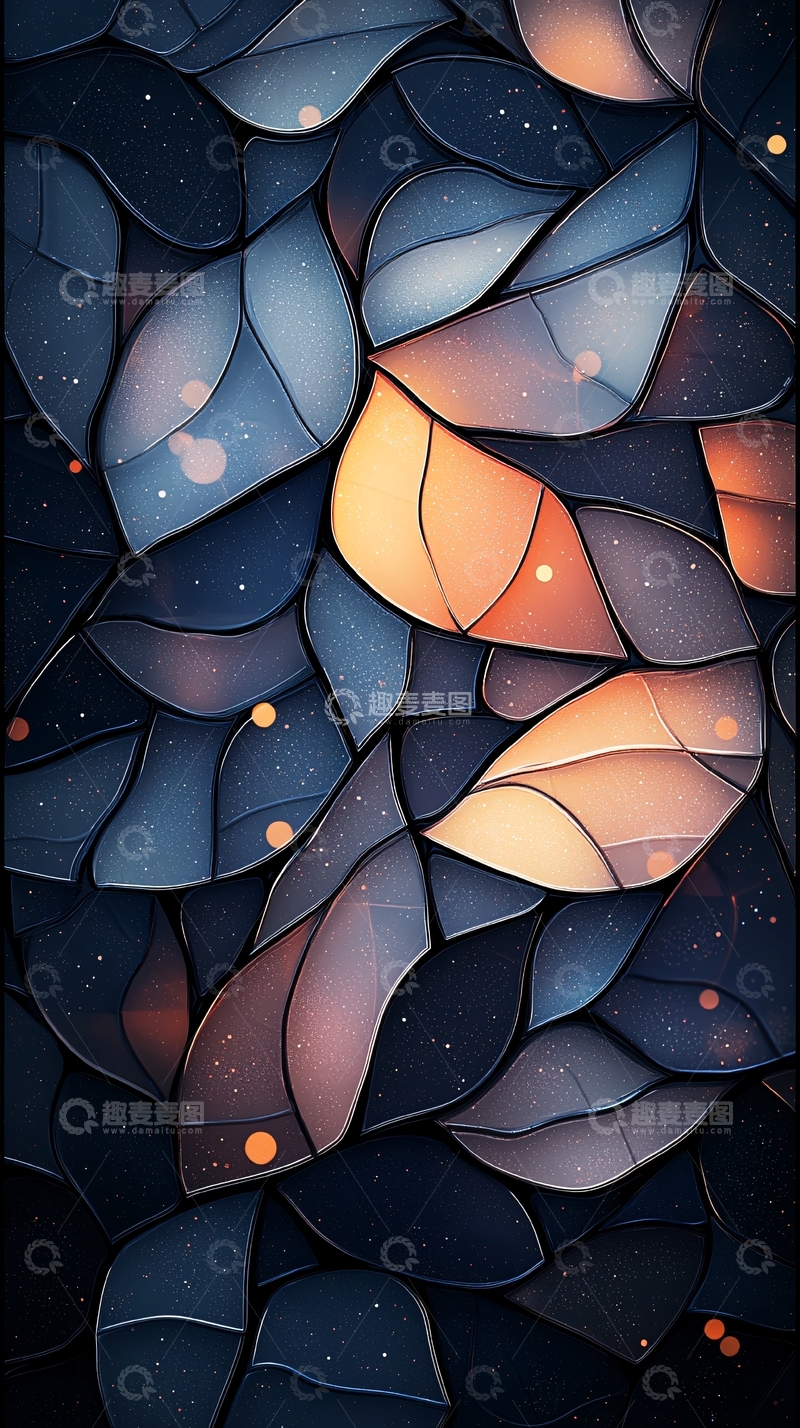 高清大图下载【趣麦麦图】叶片拼接的抽象图案