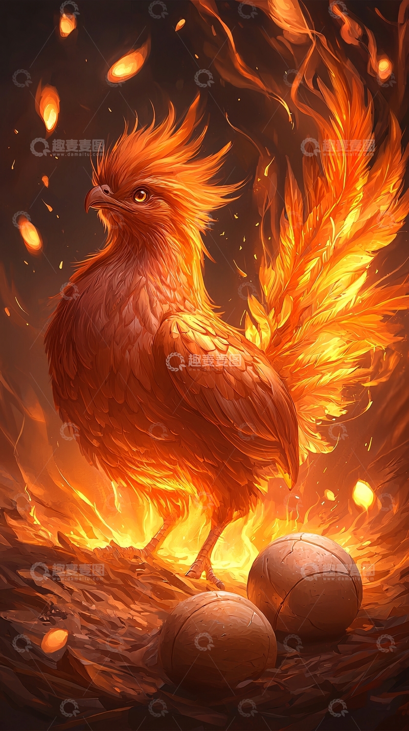 高清大图下载【趣麦麦图】火焰中的凤凰