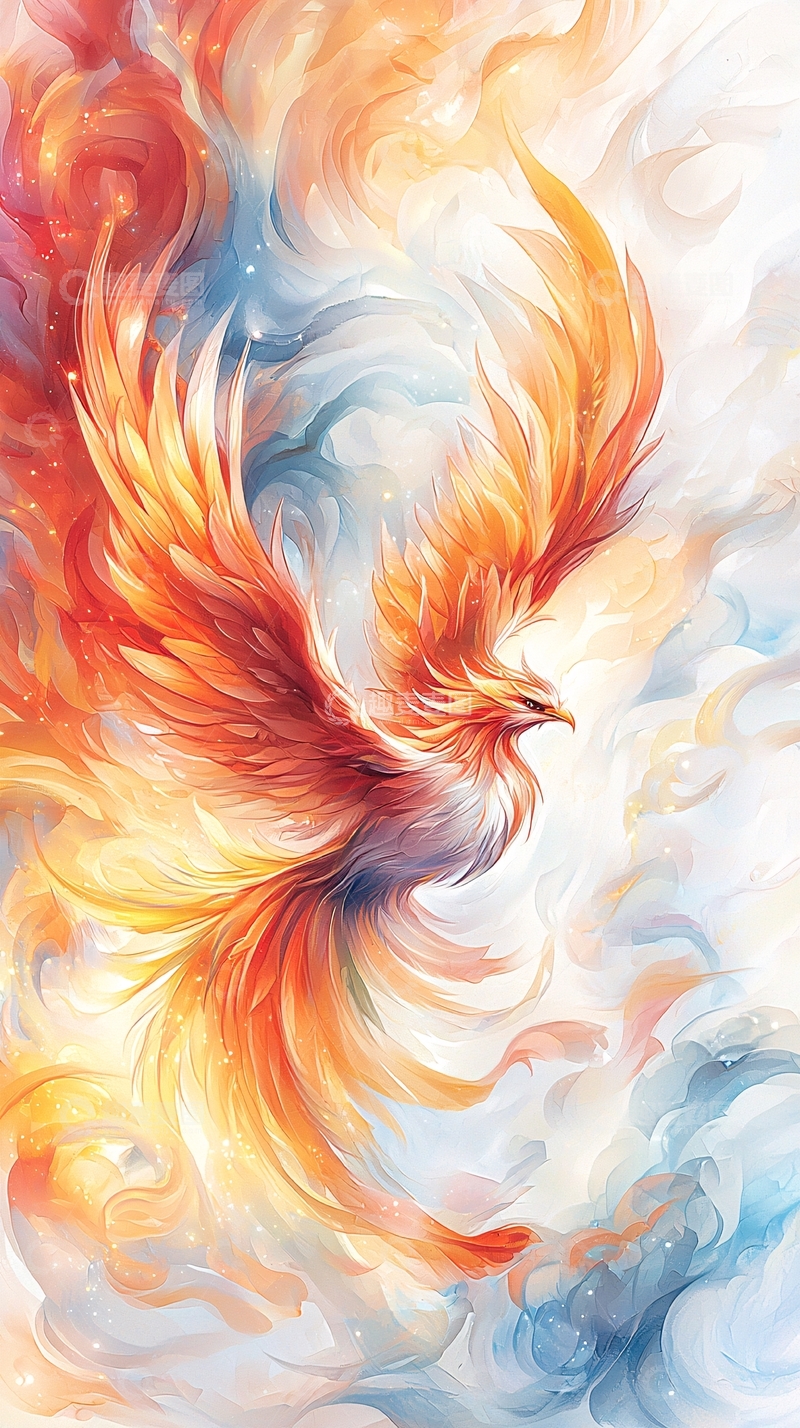 高清大图下载【趣麦麦图】火焰般羽毛的凤凰