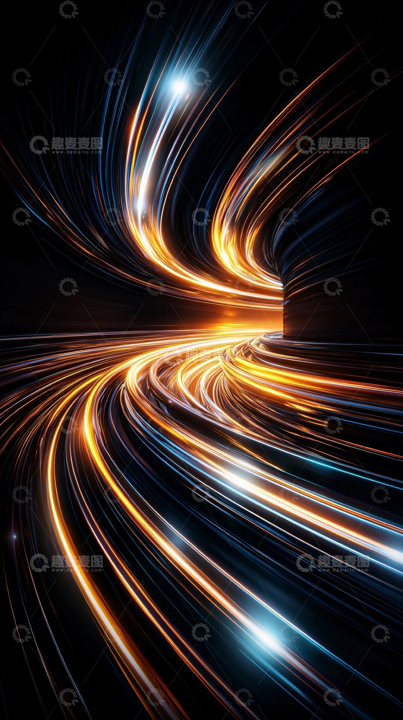高清大图下载【趣麦麦图】光线速度感隧道