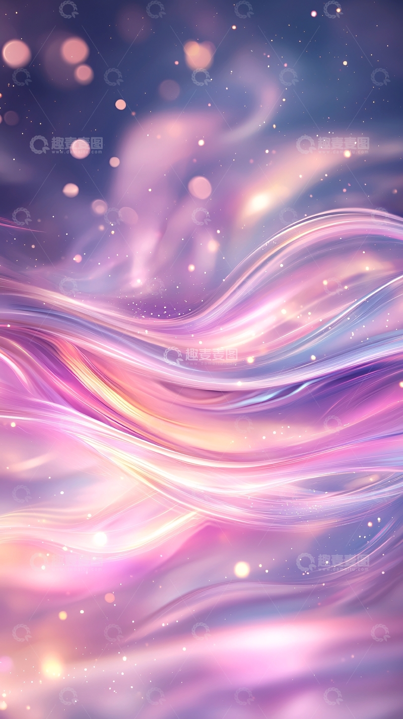 高清大图下载【趣麦麦图】粉紫渐变光晕流动背景