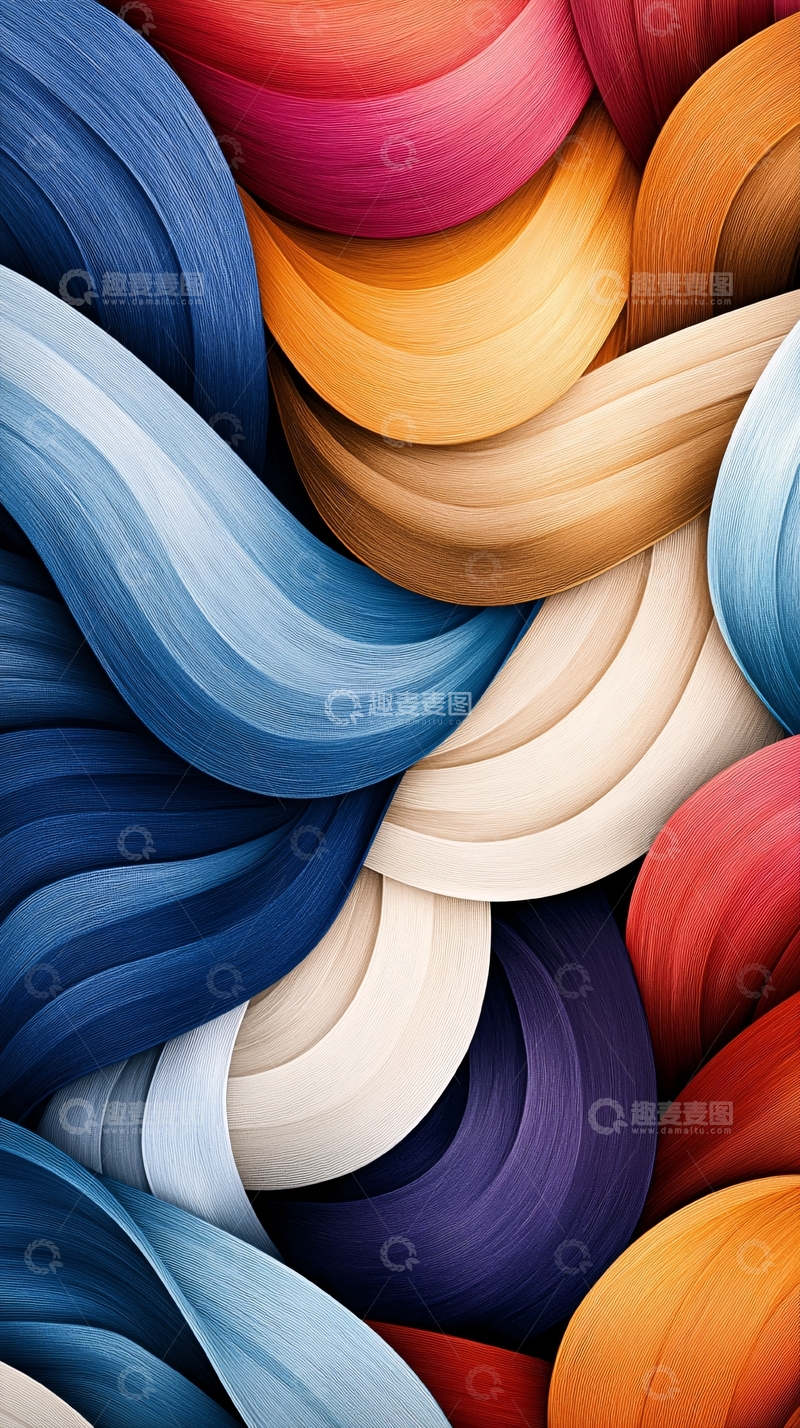 高清大图下载【趣麦麦图】彩色丝绸纹理背景