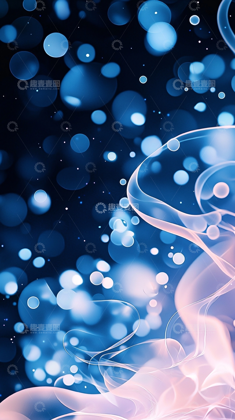 高清大图下载【趣麦麦图】光点与烟雾交织的背景