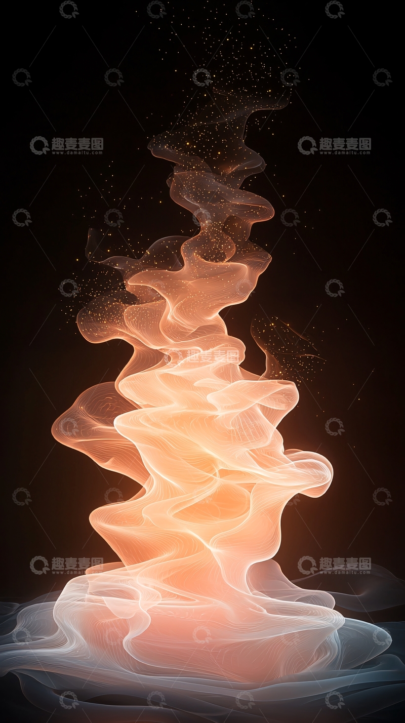 高清大图下载【趣麦麦图】柔和光芒的抽象烟雾