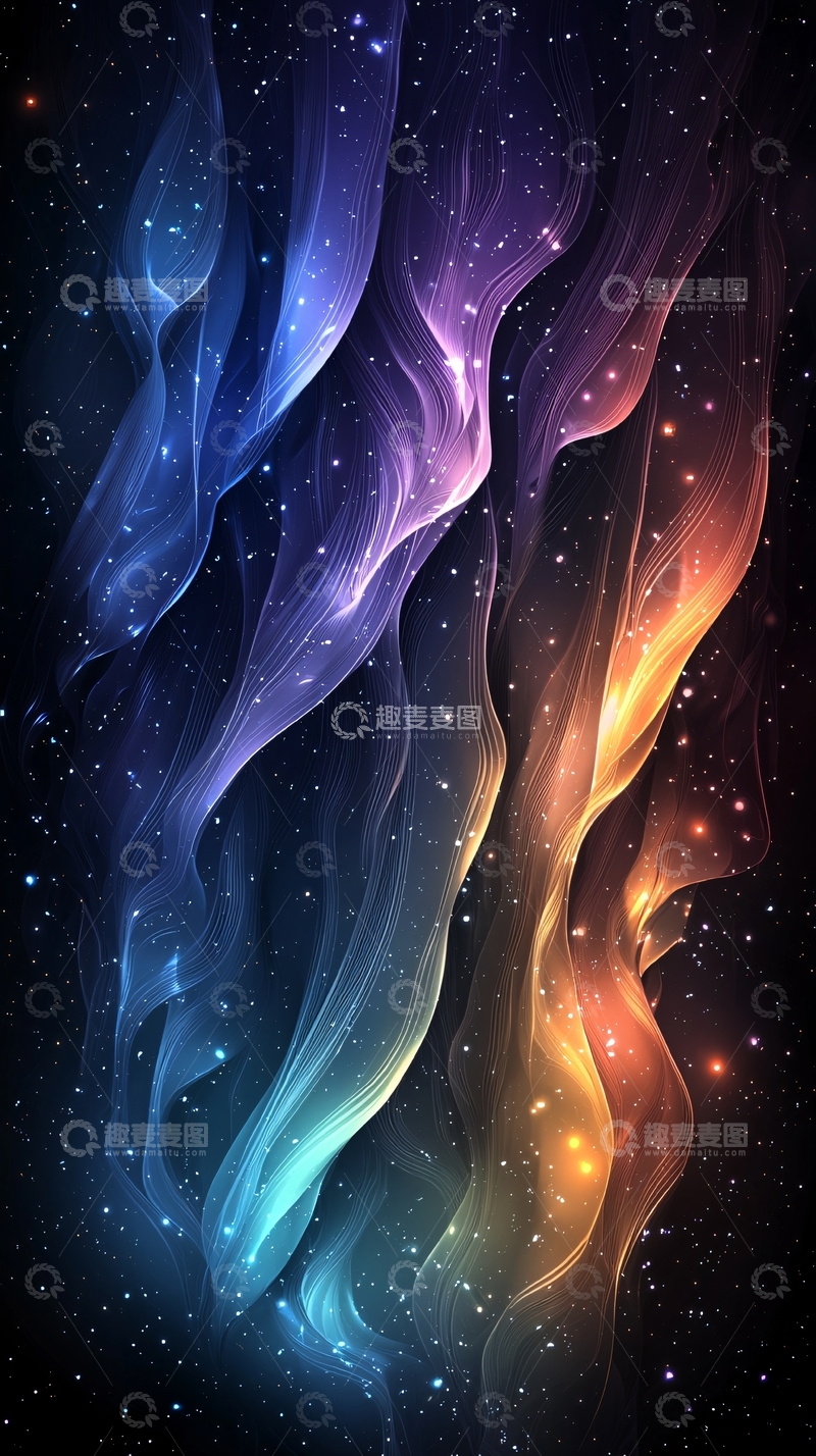 高清大图下载【趣麦麦图】星空抽象光晕渐变背景