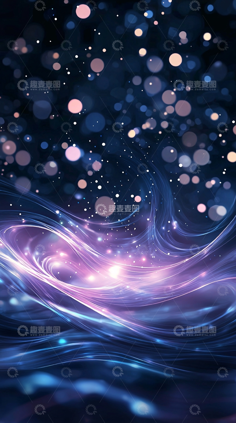 高清大图下载【趣麦麦图】梦幻星空光晕流动背景