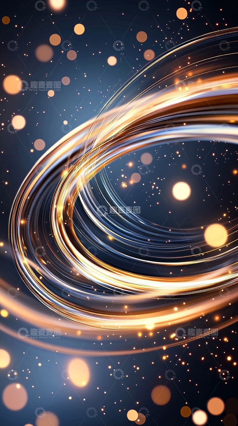 高清大图下载【趣麦麦图】金色光线环绕散景