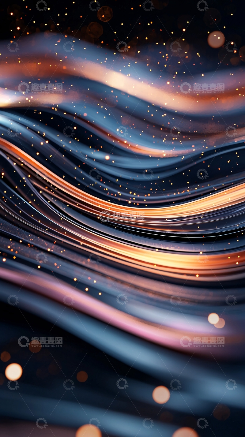 高清大图下载【趣麦麦图】金色光线流动背景