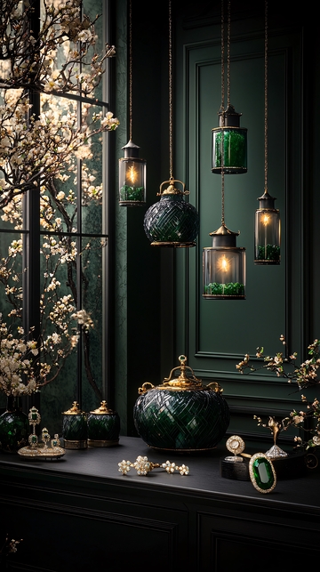 绿色复古灯具