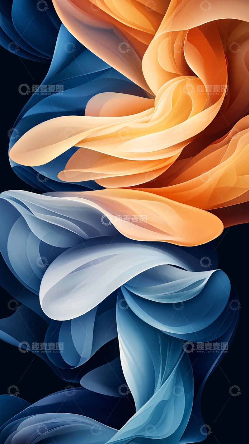 高清大图下载【趣麦麦图】抽象流动曲线