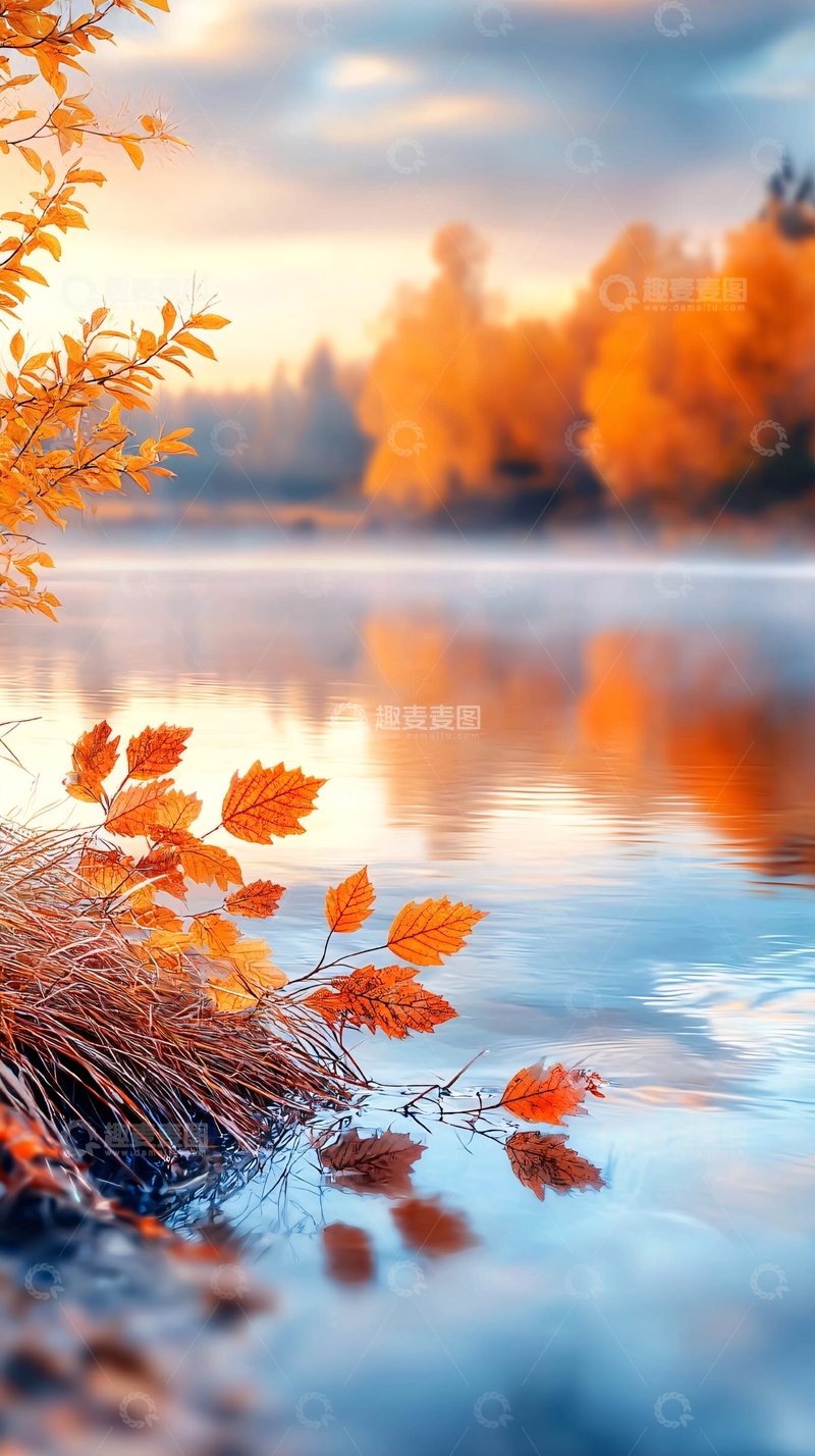 高清大图下载【趣麦麦图】秋日湖畔的宁静
