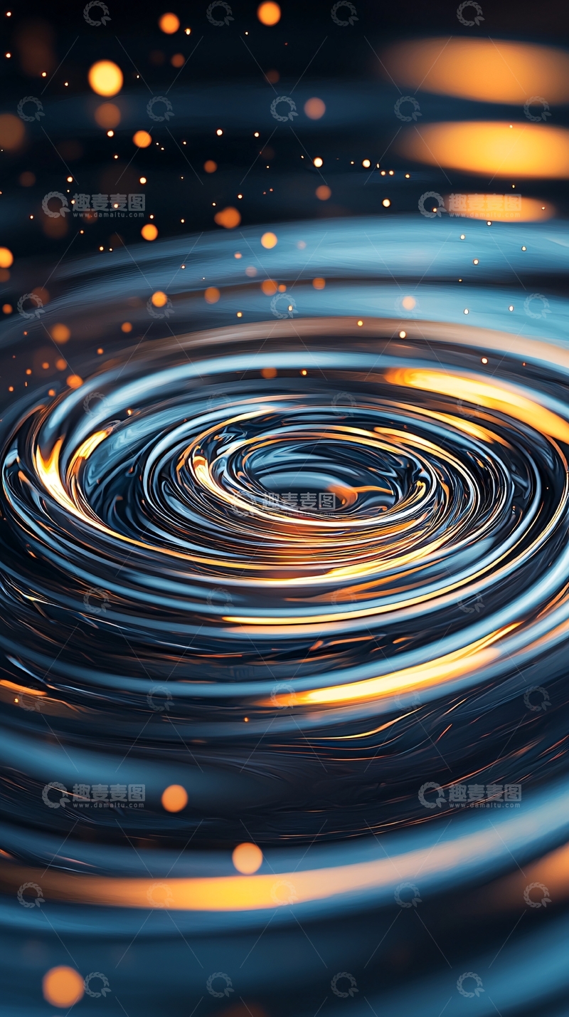 高清大图下载【趣麦麦图】漩涡状金属液体