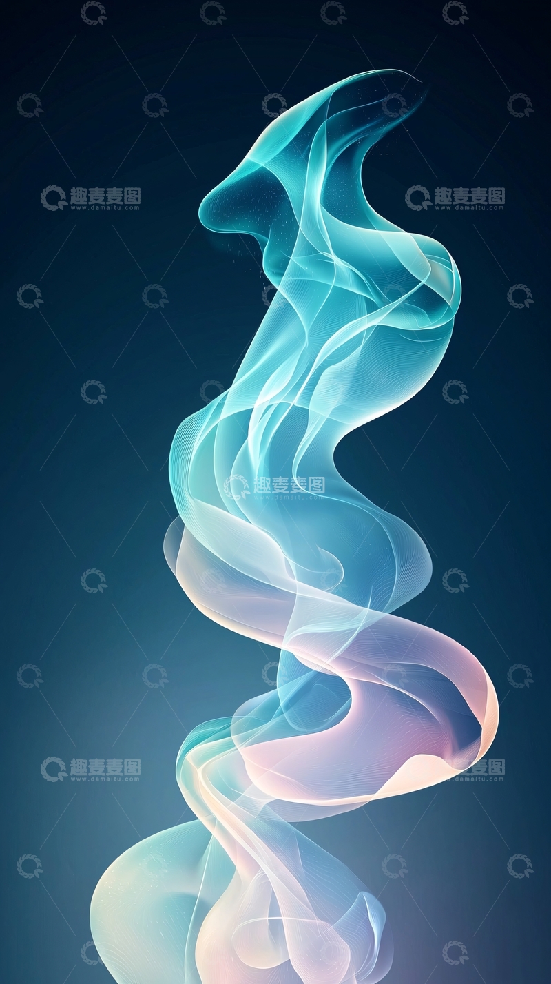 高清大图下载【趣麦麦图】蓝色渐变光效烟雾