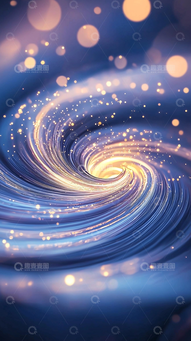 高清大图下载【趣麦麦图】蓝色漩涡星空光点背景
