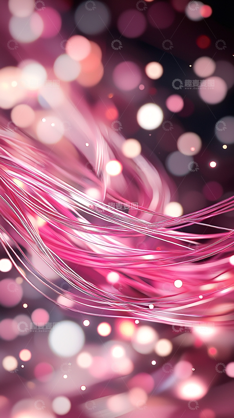 高清大图下载【趣麦麦图】粉色光线与散景背景