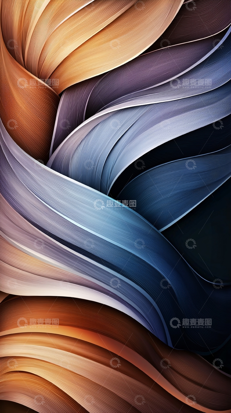 高清大图下载【趣麦麦图】抽象渐变曲线纹理