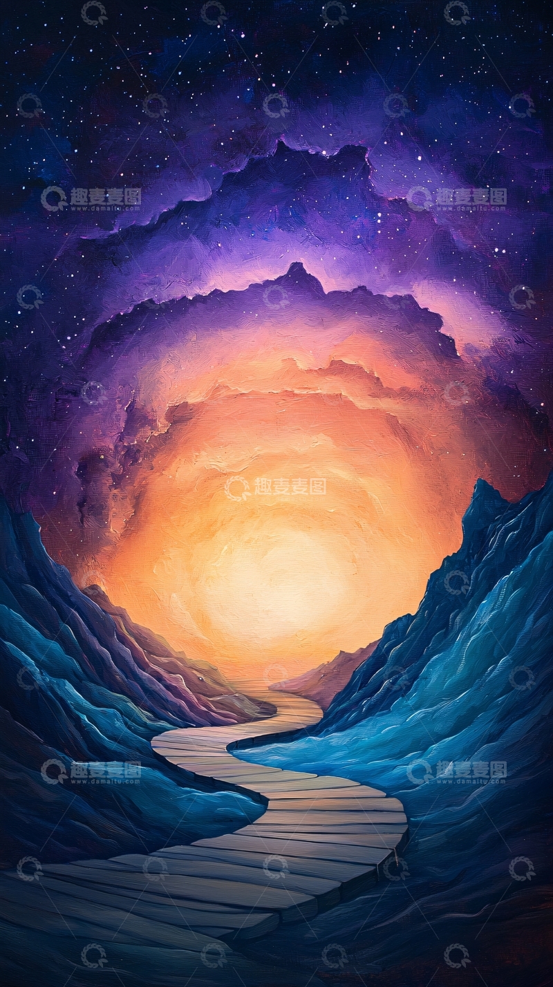 高清大图下载【趣麦麦图】通往星空的道路