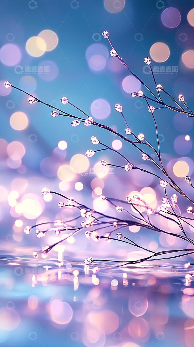 高清大图下载【趣麦麦图】晶莹水珠的枝条