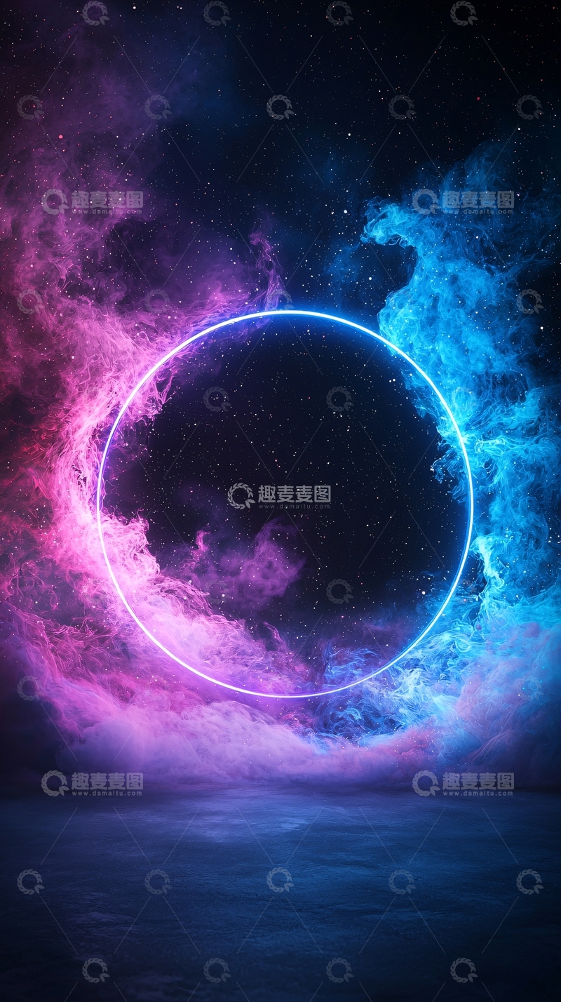 高清大图下载【趣麦麦图】星空环绕的圆形光环
