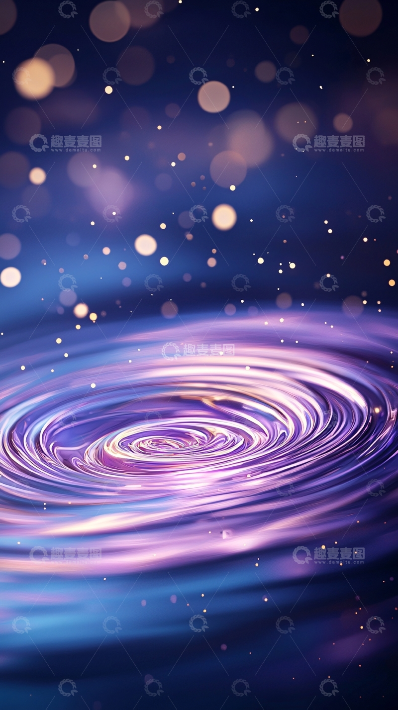 高清大图下载【趣麦麦图】紫色漩涡星空背景