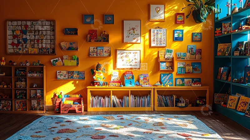 高清大图下载【趣麦麦图】明亮儿童房墙面装饰