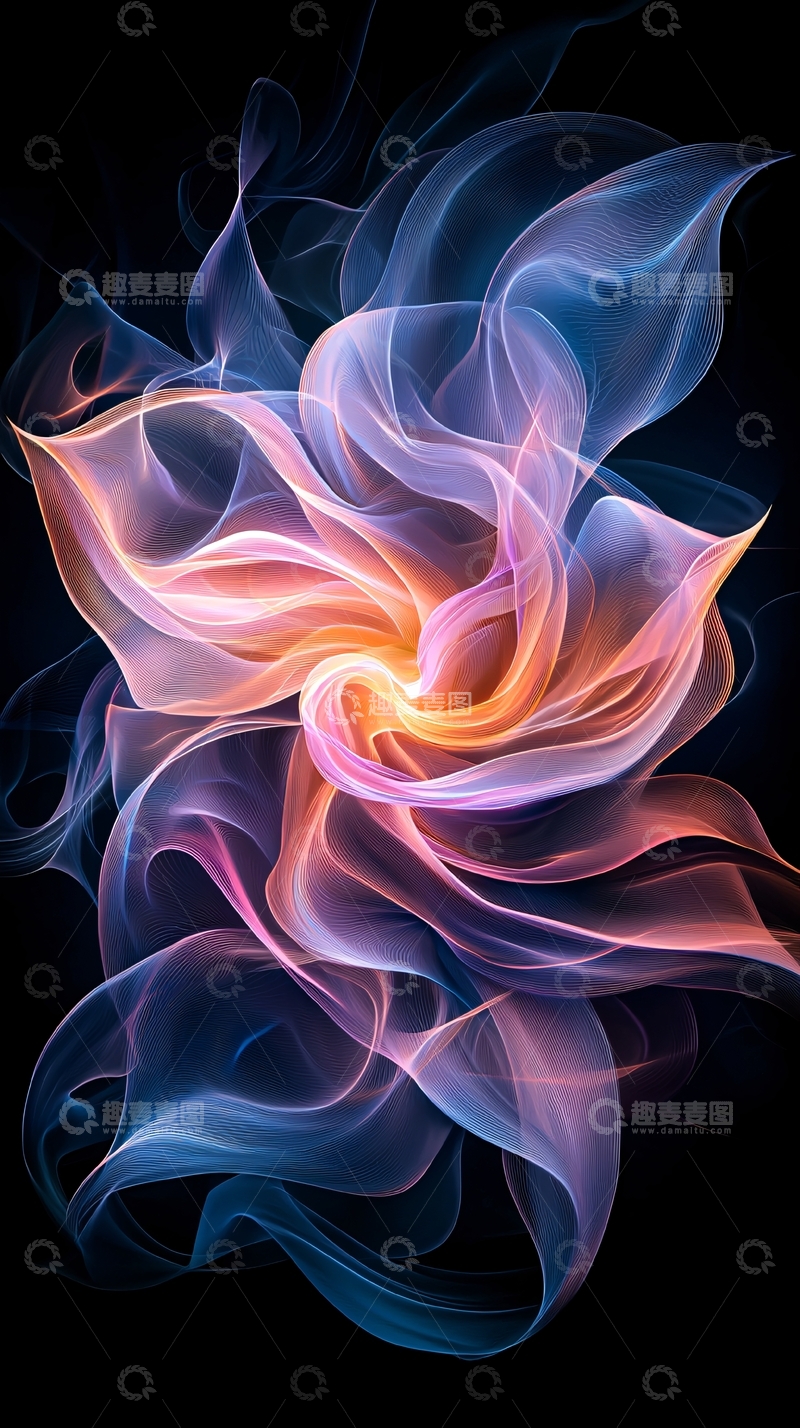 高清大图下载【趣麦麦图】抽象花朵状烟雾