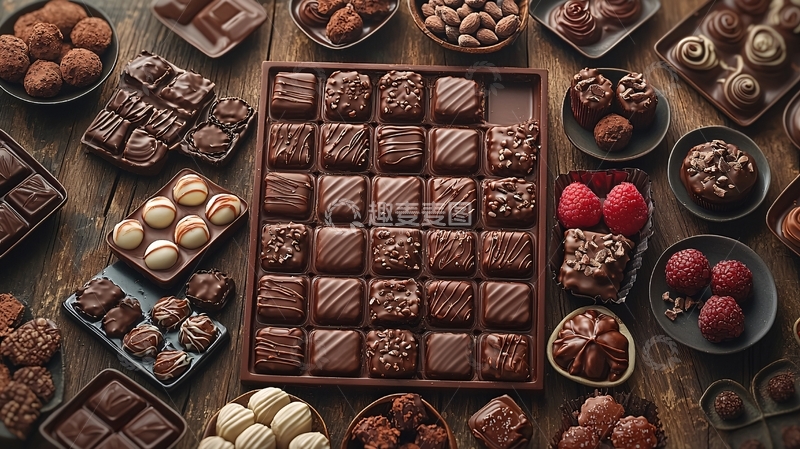 高清大图下载【趣麦麦图】各种口味的巧克力拼盘
