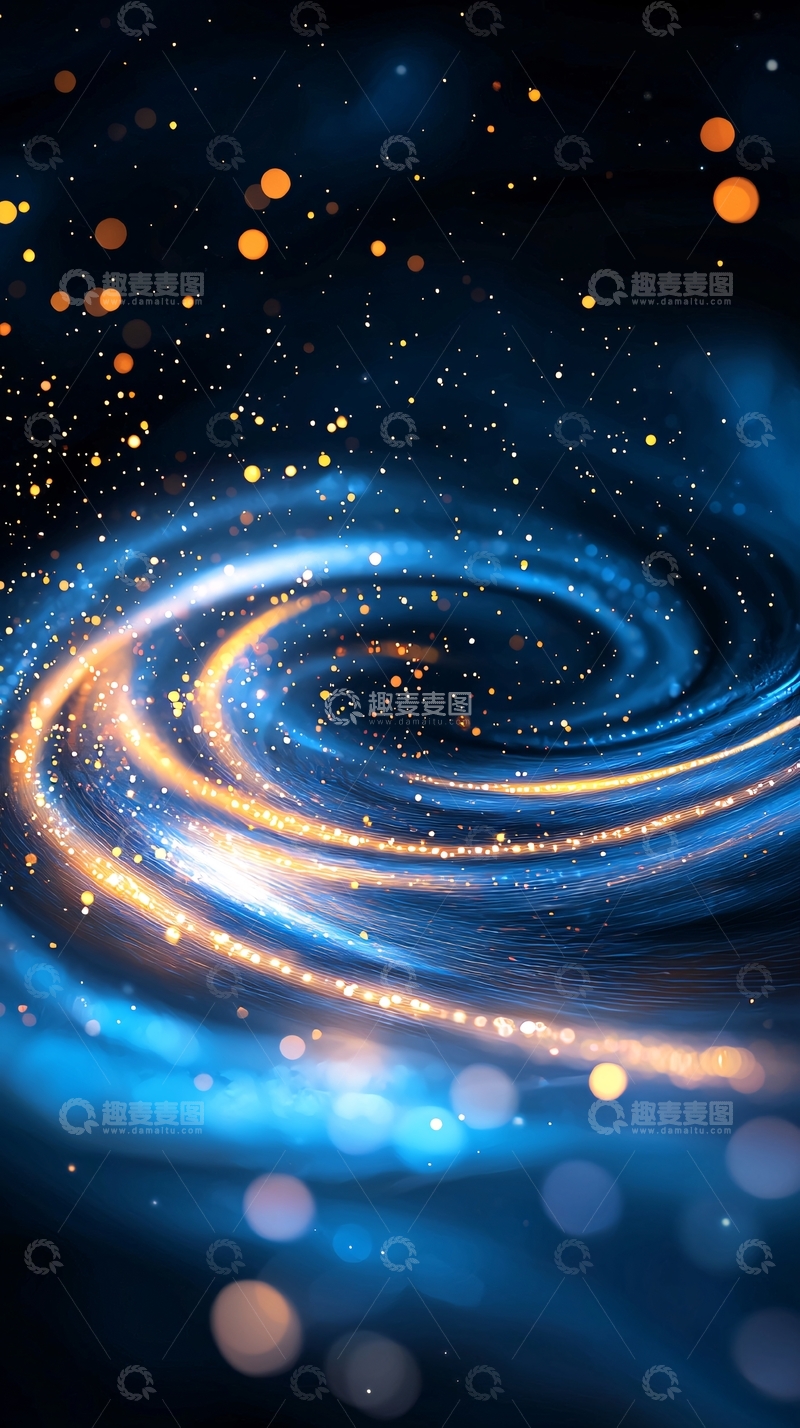 高清大图下载【趣麦麦图】蓝色星空漩涡光晕