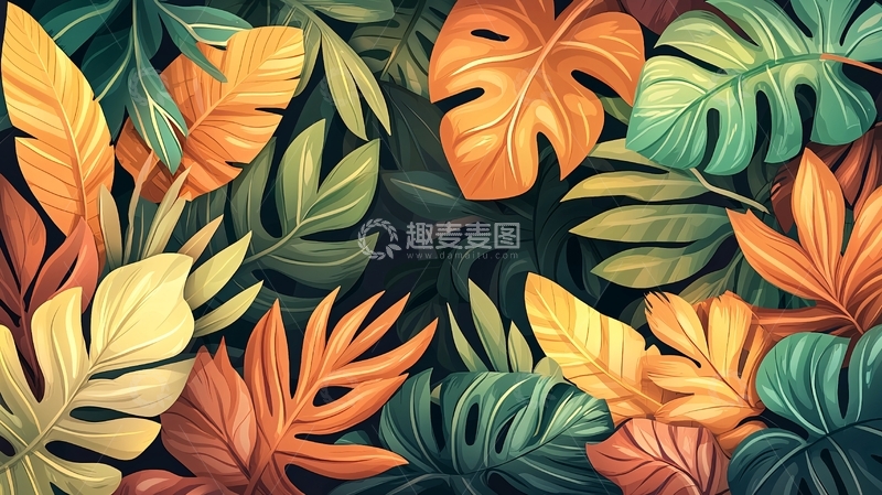 高清大图下载【趣麦麦图】热带植物叶子特写