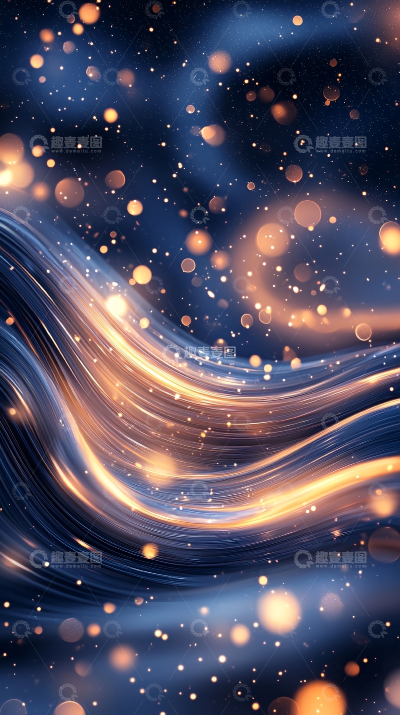 高清大图下载【趣麦麦图】金色光晕蓝色背景