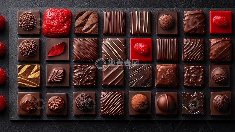 高清大图下载【趣麦麦图】精致巧克力礼盒排列