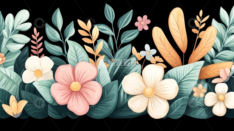 高清大图下载【趣麦麦图】花卉植物平铺背景图