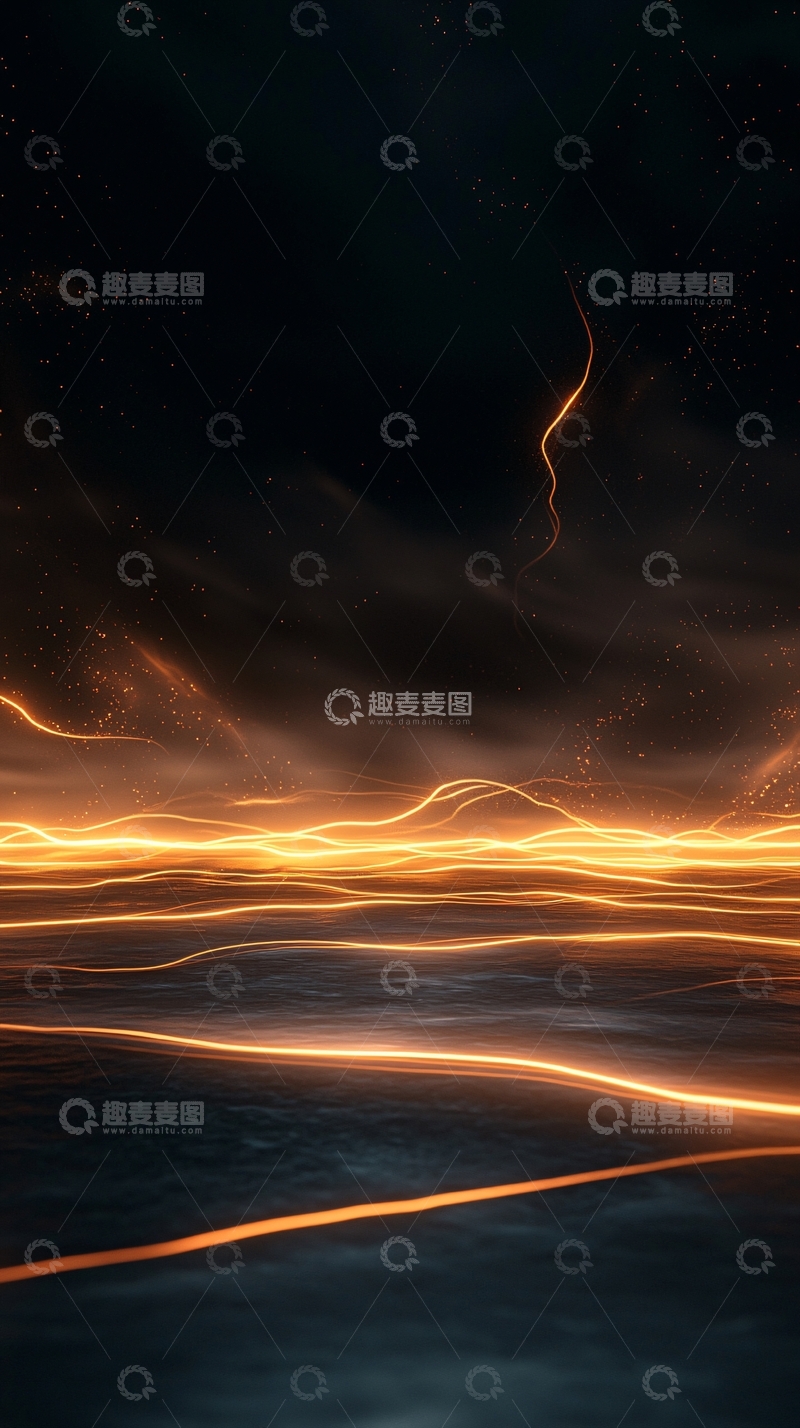 高清大图下载【趣麦麦图】金色光线穿过黑暗夜空