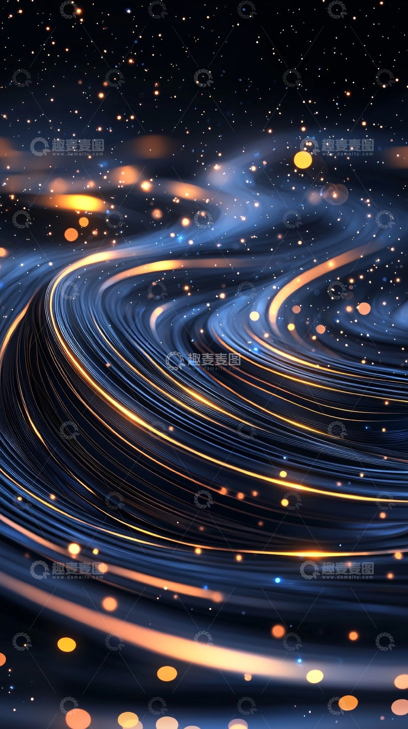 高清大图下载【趣麦麦图】星空下的金色光路