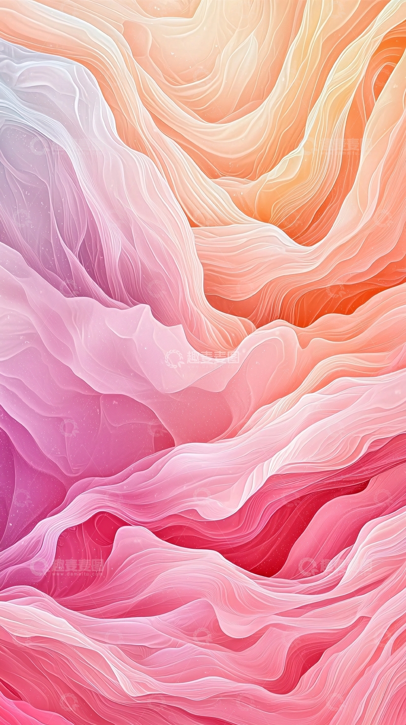 高清大图下载【趣麦麦图】粉色橙色渐变抽象纹理背景