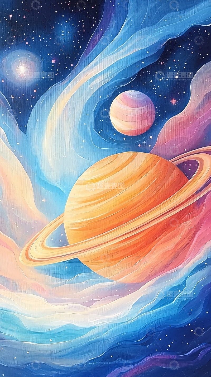 高清大图下载【趣麦麦图】奇幻宇宙星球插画