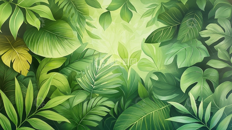 高清大图下载【趣麦麦图】茂盛的绿色植物背景