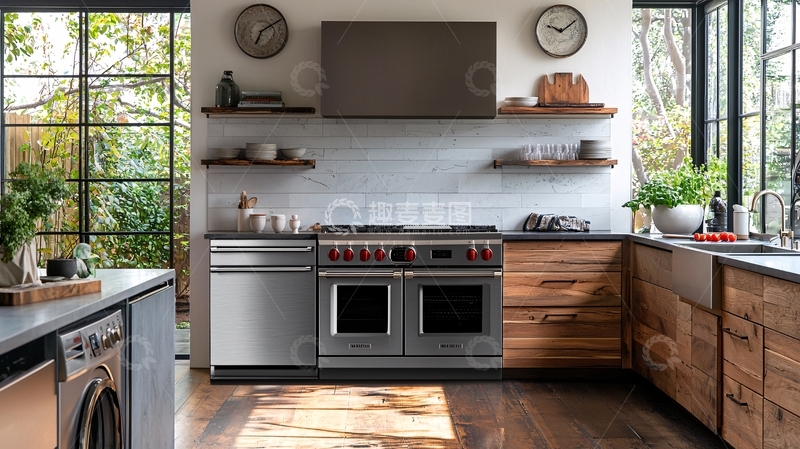 高清大图下载【趣麦麦图】明亮通风的现代厨房