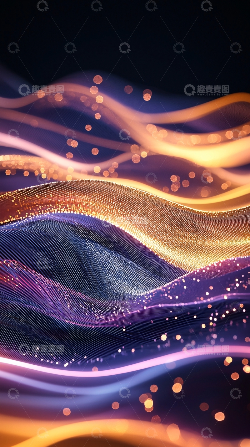 高清大图下载【趣麦麦图】科技感光线流动背景