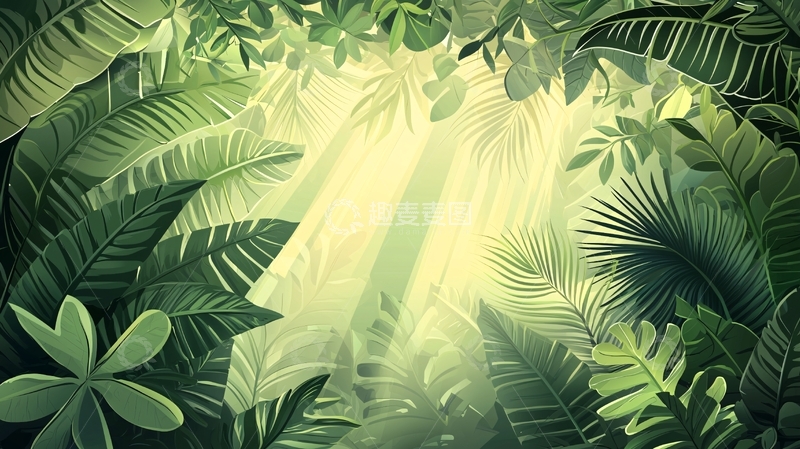 高清大图下载【趣麦麦图】茂密的热带雨林景色