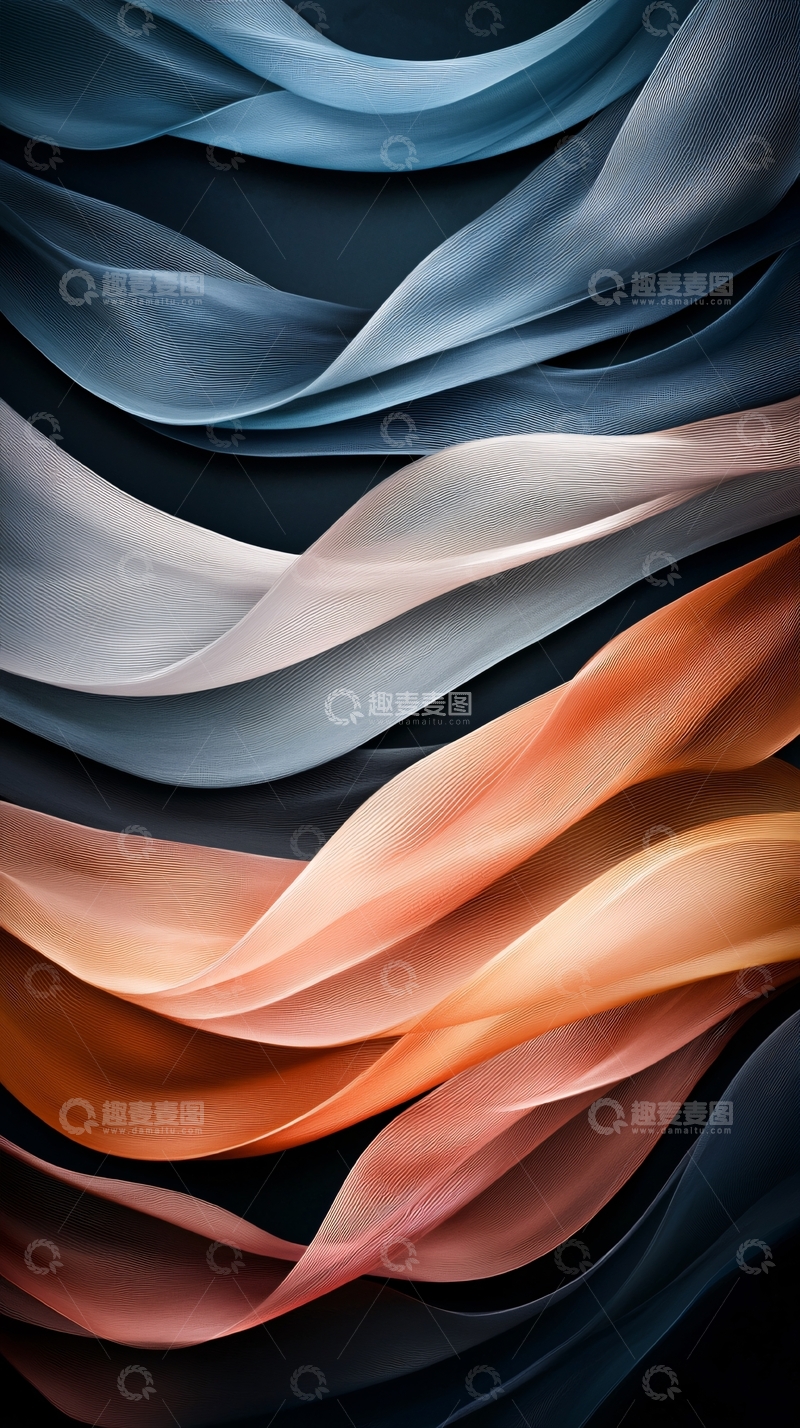 高清大图下载【趣麦麦图】彩色丝绸波浪纹理背景