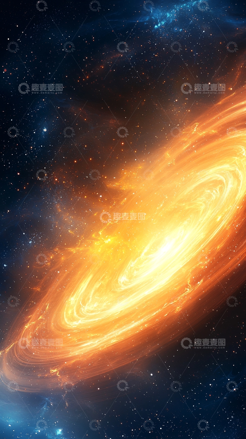 高清大图下载【趣麦麦图】橙色漩涡星系