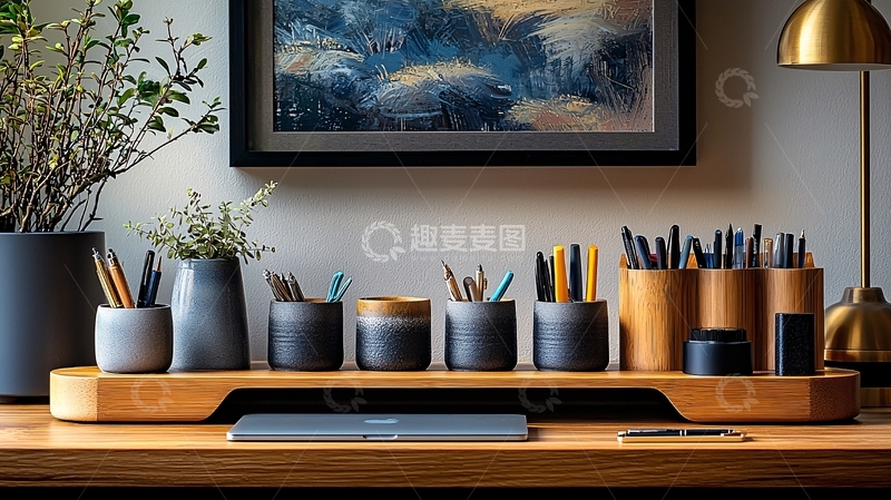 高清大图下载【趣麦麦图】书桌上的文具收纳