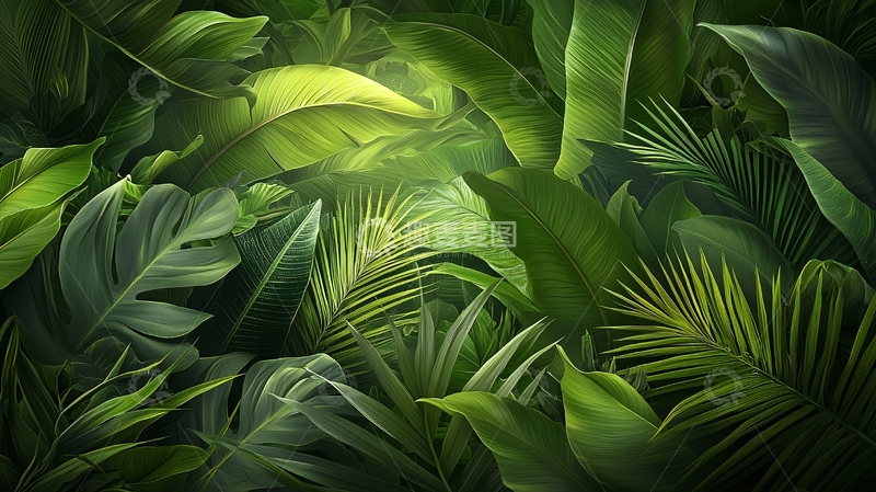 高清大图下载【趣麦麦图】茂密的绿色植物丛林