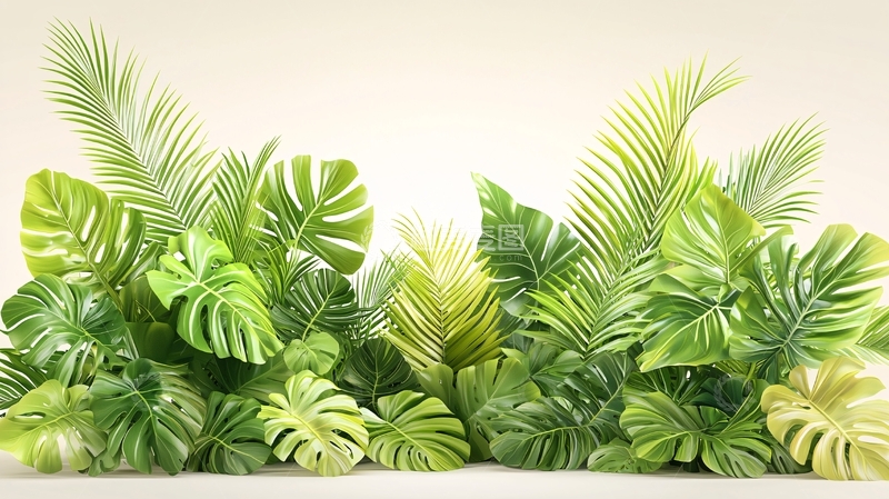 高清大图下载【趣麦麦图】绿色热带植物的叶子