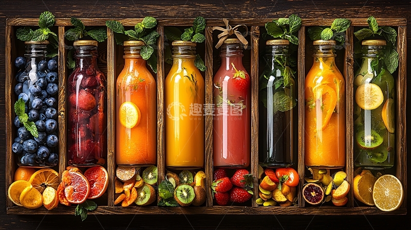 高清大图下载【趣麦麦图】鲜榨果汁饮料