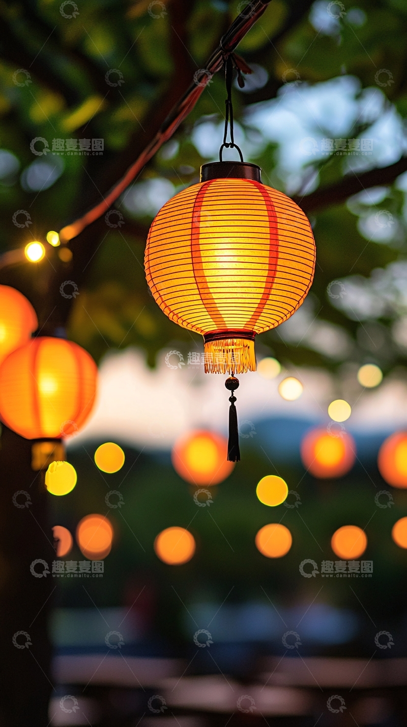 高清大图下载【趣麦麦图】温暖的灯笼照亮夜晚